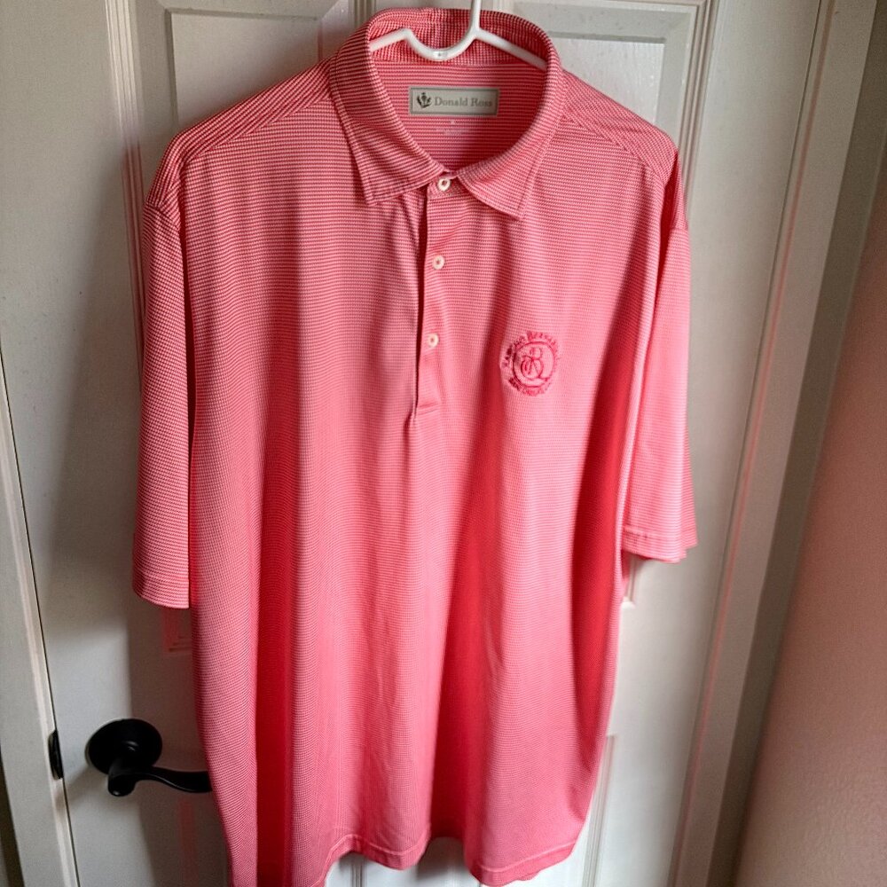 Donald Ross Men's Golf Shirt Short Sleeves Red/White Check RB Inn Size XL